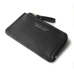 COSE Fashion Portable PU Leather Cash Clip Mini Money Bag Zipper Wallet Men Coin Purse ID Card cover Business Card Holder