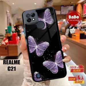 Casing Case Realme C21 Terbaru Kupu - Kupu 02 Casing Hardcase Softcase Glossy