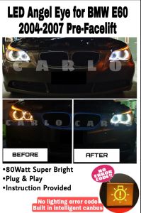 Super bright 80watt LED Angel Eye for BMW E60 2004-2007 Pre-Facelift (Pair)