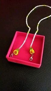 Kalung Tali Gantungan Strap Masker Mote Bunga Matahari Souvenir Bingkisan Hampers