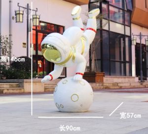 ✔️Ready Stock✔️ Glass Steel Spaceman Neil Armstrong Bulan Cute Museum Moon Shopping Mall Angkasawan Park Alien Astronaut