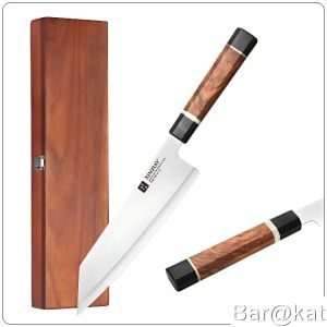 Pisau Bunka XINZUO 8.5 Inch Profesional Baja Jepang ZDP-189 Tajam Gagang Kayu + Kotak Hadiah