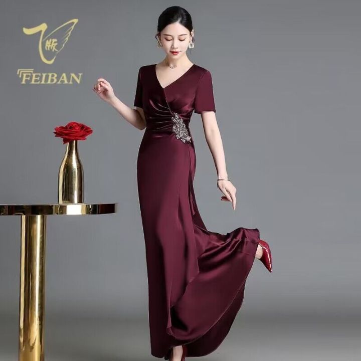 Burgundy mother's clearance dress