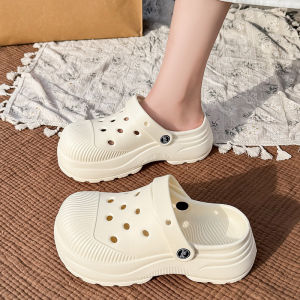 [Free Shipping] WomenS Summer Thick-Soled Height-Increasing Durable Breathable And Slip-Resistant Clogs With A Closed-Toe Design Made Of EVA Material For Outdoor Wear
