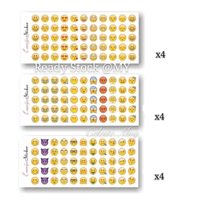 (12 Sheets/set) Cute Emoji Pack Smiley Sticker