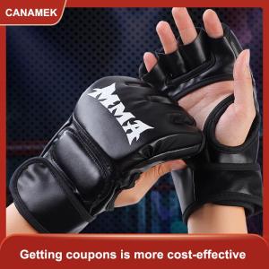 【CANAMEK】 Găng tay đấm bốc Găng tay nửa ngón tay dày găng tay người lớn đấm bao cát chiến đấu Găng tay chiến đấu
