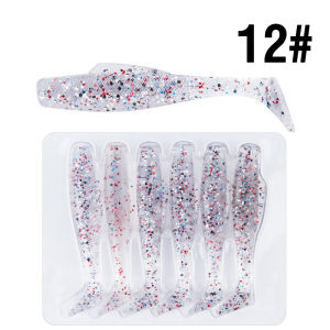 6PCS/Bag 8cm/5g Soft Plastic Bait Lure Swimbait Tail 12Colors Soft Silicone Material Soft Simulation Fishing Lures Worm Fishing Lure Tail