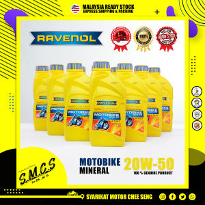 RAVENOL 20W50 4T Mineral Motobike 1L Minyak Hitam Motorcycle/机油/Motorbike Engine Oil (100％ Original Ravenol) Minyak Perinci