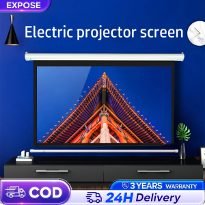 EXPOSE Electric Projector screen 84 Inch Motorized Anti light Movie Curtain 16:9 Portable 4K/8K Full HD