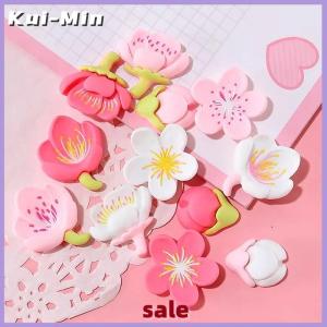 Kui-Min 12pcs Creative Whiteboard Cartoon Magnetic Sticker Fridge Magnet Pink Flower Resin Decorative Refrigerator Magnets