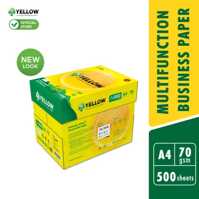 IK Yellow 500s 70gsm A4 paper 1 Carton box (5 Reams) (500 sheets/ream)