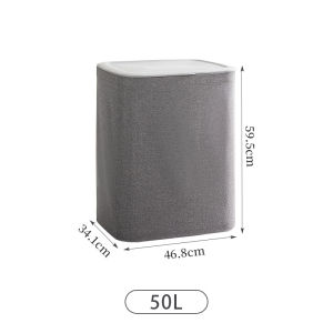 JustLiving 50/90L Laundry Hamper Separation Basket with Lid and 2 Removable Washing Bags Foldable Dirty Clothes Basket Oxford Cloth Laundry Hamper Double Bucket Laundry Basket with Handles