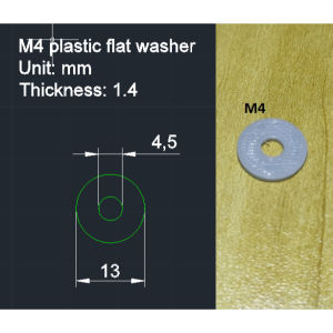 50pcs Plastic flat washer m3 m4 m5 for metric screws 3D printed durable plastic washer