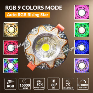 Lampu Downlight Plafon RGB 3Warna 6Warna 9Warna 3W+3W