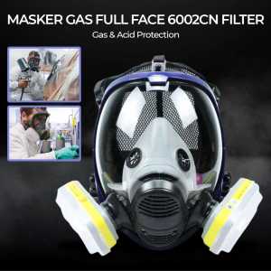 Masker Gas Respirator Full Face untuk tukang cat mobil Mask Industrial Use 6002CN 6800