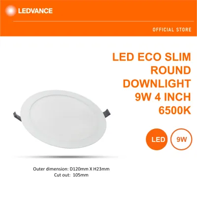 LEDVANCE LED Eco Slim Round Downlight 9W 4 Inch (3000K/4000K/6500K)