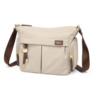 กระเป๋าสะพายข้างสตรีสะพายไหล่ไนลอนสำหรับเล่นกอล์ฟกระเป๋าพาดลำตัว Ipad กระเป๋าสายกระเป๋าโทรศัพท์มือถือแบบลำลองกันน้ำกันขโมยกระเป๋าถือผู้หญิงสีดำขนาดเล็ก