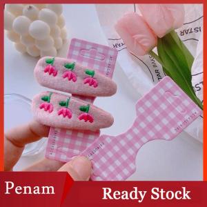 [PAM] 50Pcs Colorfu Lattice Half Folded Card Hair Accessories Cardboard Display Card Labels Hair Rope Packaging Card Hanging Tag Label