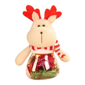 YERZ Snowman Christmas Candy Jar mpty Santa Claus Storage Bottle New Year Elk Christmas Candy Box Home