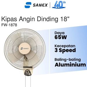 Sanex Kipas Angin Dinding Tembok Tornado Besi - 18 inch - FW1878 - FREE ONGKIR Jabodetabek