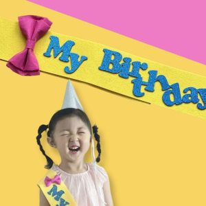 สายสะพาย Happy Birthday สไตล์เกาหลี ฉลองปาร์ตี้ วันเกิด มอบสายสะพาย Surprise (ACC202)