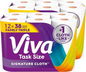 Viva Signature Cloth Paper Towels Choose-A-Sheet Size 3 Double Rolls 86 Sheets per Roll (Packaging May Vary)