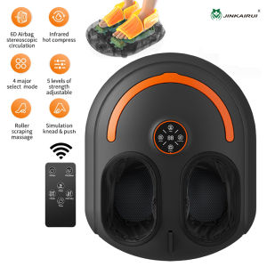 Jinkairui Multi-function Intelligent Foot Massager Machine with Air Compression and Heating 4 Modes Shiatsu Foot Massager with Wireless Remote Control Plantar Fasciitis Relief Massager Gifts for Family and Friends