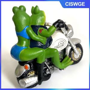 CISWGE Dễ thương cưỡi xe máy vài Ếch nhựa Thủ công mỹ nghệ nhà sân văn phòng bàn đồ trang trí quà tặng ngày Valentine