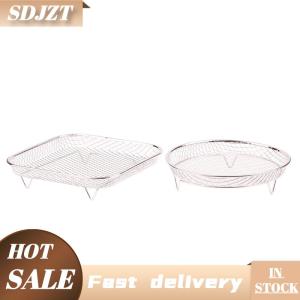 SDJZT 1PC Nồi chiên không khí giá Stackable Nướng Giá thép không gỉ Nướng Giỏ chống dính Airfryer khay dây giá Giỏ nhà bếp tiện ích