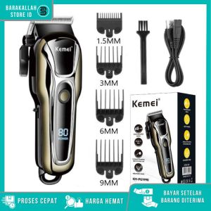 Kemei Alat Cukur Rambut Elektrik Hair Clipper Trimmer LCD 2000mAh / Alat Pangkas Mesin Potong Cukur Rambut Elekrik / Mesin Pencukur Rambut Profesional / Alat Cukur Rambut Elektrik Untuk Pria / Alat Pemangkas Tukang Cukur Rambut Nirkabel Tanpa Kabel