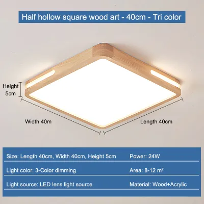 KASIDA ceiling light with remote ceiling lights modern design TriColor Dimmable led ceiling lights Minimalist design ceiling lamp wood Fixture Ultra-Thin led ceiling lights for living room dining bedroom Corridor