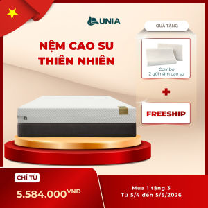 Nệm Cao Su Thiên Nhiên 100% LUNIA | Cao 10CM Màu Trắng