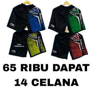 ( LAGI DISKON 65 RB DAPAT 14  ) CELANA OLAHRAGA SANTAI LINING PRIA DEWASA BISA BAYAR DI TEMPAT / CELANA DISTRO PENDEK COD