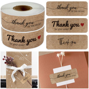 FLYING 120PCS/Roll Rectangle Stationery Envelope Sealing Handmade Labels Kraft Paper Decals Thank You For Your Order Stickers Business