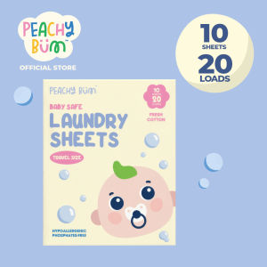 Peachy Bum Baby Safe Laundry Sheets [Safe for Sensitive Skin & Phosphate-Free]