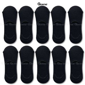 Combo 10 đôi tất lười nam nữ cao cấp GOMTAT có đệm silicon chống tuột gót chất cotton êm chân - TAT-LUOI-02-CB10