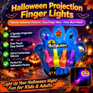 🤩Halloween Projection Finger Lights🤩 (Blister Pack) – Halloween Party Props/Light-Up Toys/Halloween Fun/Novelty Toys/TrickOrTreat/GlowToys/halloween Decoration万圣节投影手指灯