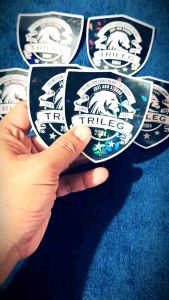 Hologram Sticker for Motorcycle TAU GAMMA PHI TRISKELION DESIGN