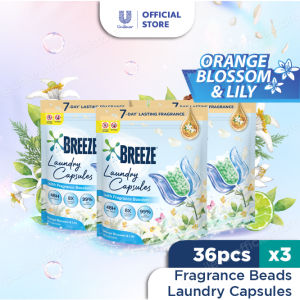 [Bundle of 3] Breeze Laundry Capsules with Fragrance Booster Beads 36 pcs