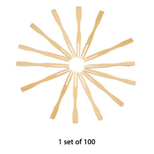 🔥Hutyet👍100/200Pcs/Bag Fruit Fork Bamboo Stick Bamboo Fruit Stick Cake Snack Fork Disposable Bamboo Wooden Fork Catering Packaging Serving Utensils Serviceware