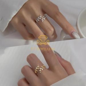 H43 แหวนเพชรโมอีส 0.01 กะรัต เรียบหรู ปรับไซส์แหวนได้ ของขวัญวันเกิดครบรอบ