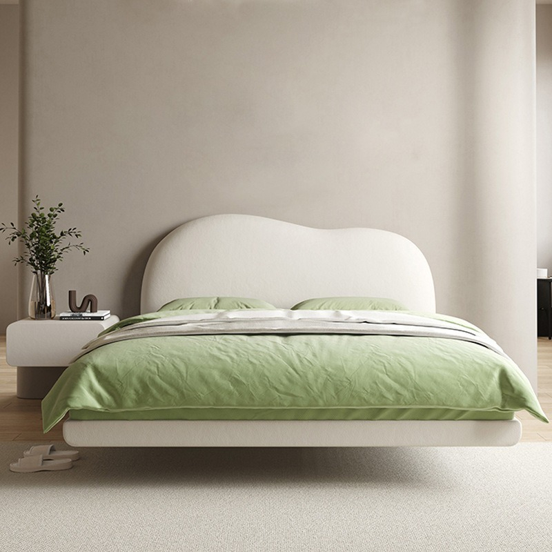 เตียง HOMIE LIFE Floating leather bed พร้อมไฟใต้ นอน 6 ฟุต 5ฟุต ฐานเจ้าหญิง นอนหรูหรา  Modern bed frame H2402