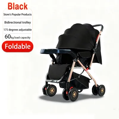 Baby Strollers Comfortable and Breathable Two Way Strollers With Plate and Seat cushion Foldable Strollers