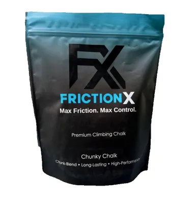 FrictionX Superior Climbing / Gym Chalk Powder - 100% Premium Magnesium Carbonate - Ultimate Dry & Strong Grip Perfect for Rock Climbing Bouldering Gymnastics Weightlifting and Other Grip-intensive Sports ideal for indoor and outdoor use - 200g/bag