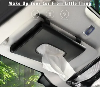 New Car Sun Visor Leather Tissue Holder Mask Holder Car Sun Visor Holder Clip Tissue