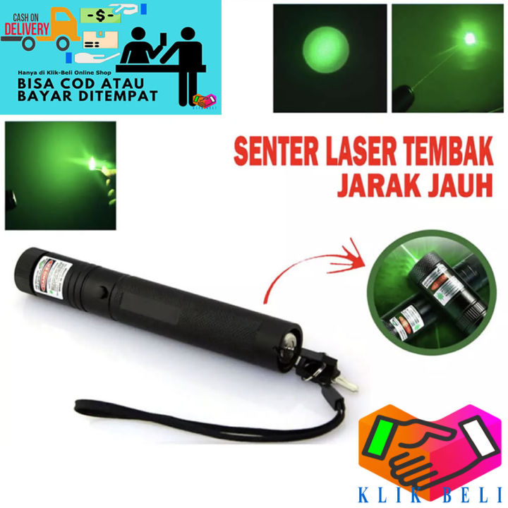 Klik-Beli Green Laser Pointer 303 Senter Hijau Laser Pointer Presentasi Jarak Jauh Rechargeable