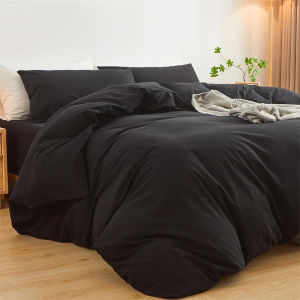 1pc Solid Color Duvet Cover 100% Washed Cotton Quilt Cover Japanese Minimalist Style Bedding Single Double King Queen Size Bed2026