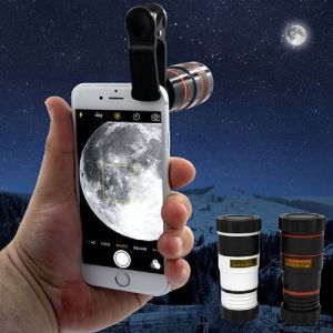 BassPal 8X 12X Universal Zoom Lens Telephoto Lens Zoom Effect High-definition Lens Focus Monocular Phone Telescope for Mobile Phone