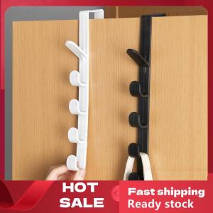 🚚【Local Express Delivery】🚚 Fivesegment Door Hook Coat Bag Towels Cap Hair Bands Seamless Holder Home Bedroom Storage Organization Plastic Pure Color Rack