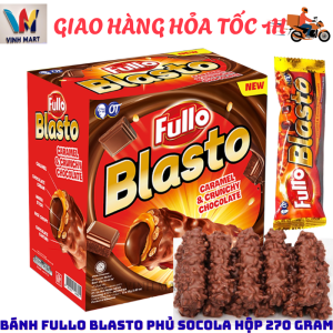Fullo Blasto Bánh Xốp Cốm Gạo Phủ Socola - Hộp 15 Cây